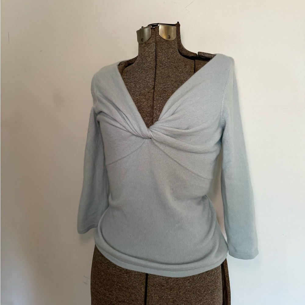 baby blue cashmere twist sweater